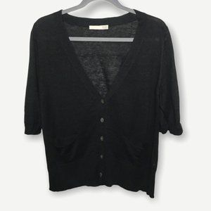 Eileen Fisher Linen Half Sleeve Button Up Blouse L